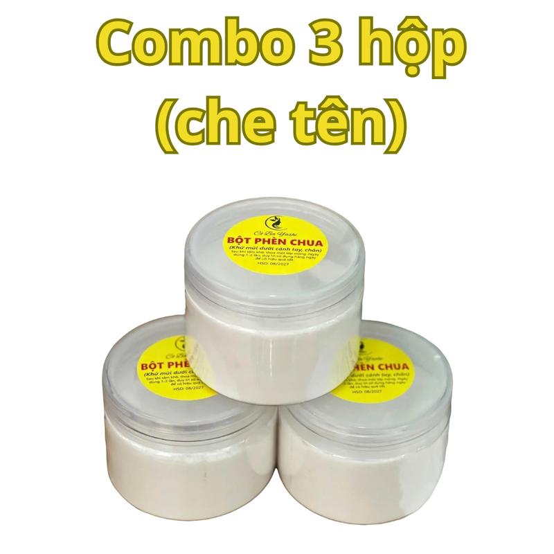 Combo 3 hộp bột phèn chua - hộp 100gr ( che tên )