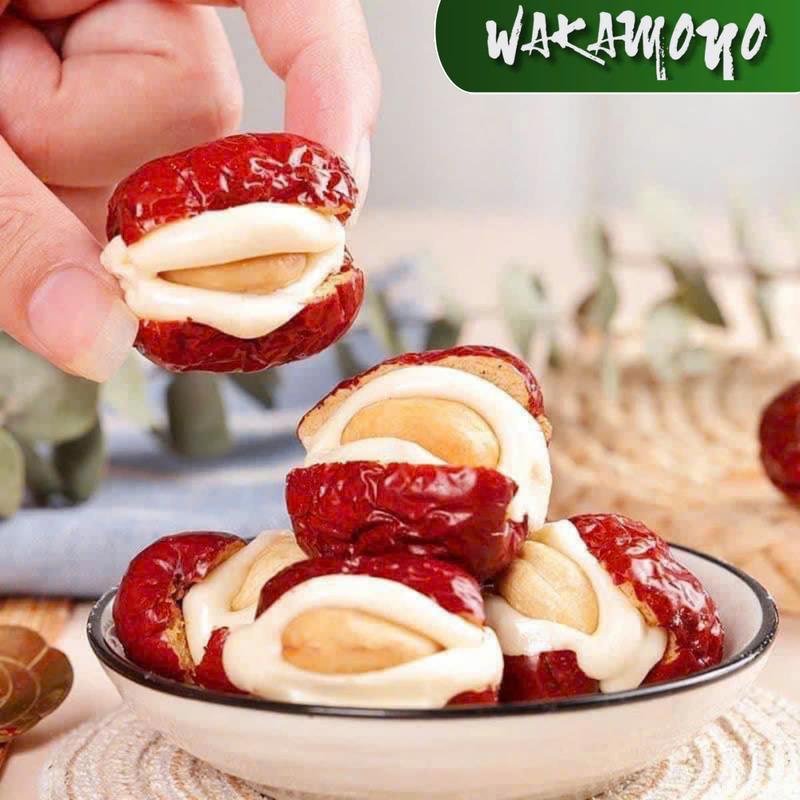 500g Kẹo táo đỏ sữa lạc đà nhân hạt điều giòn bùi, vị ngọt thanh, mềm dẻo, snack healthy được yêu thích - Food