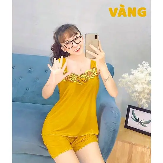 Đồ Bộ Nữ, Bộ Thun Lạnh Đùi Dây Bản Phối Ren Mặc Nhà Cao Cấp Thiết Kế Nhiều Màu Đủ Size - D4 7