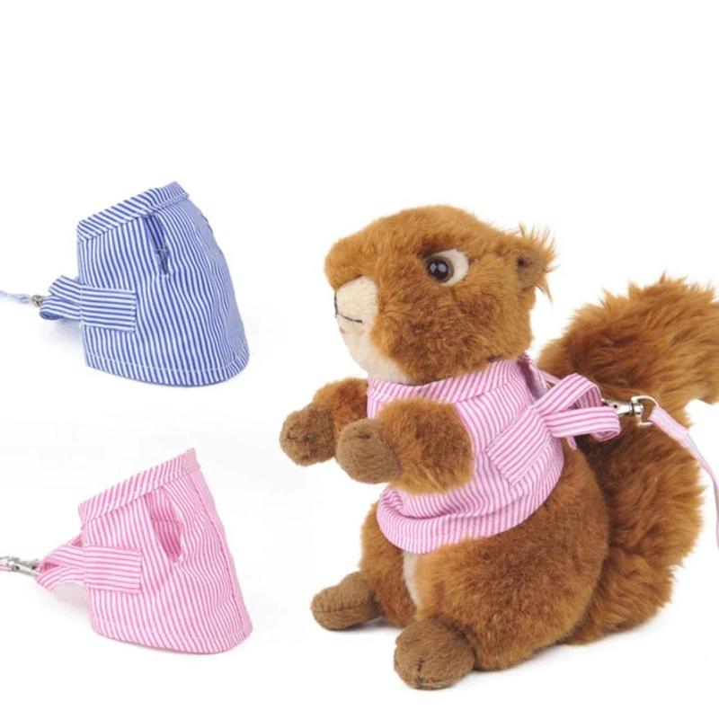 Product Introduction of Small Pet Two-legged Chest Strap Outdoor Traction Rope Leash Clothes for Chinchilla Dutch Guinea Pig Breathable Cotton Corset 6
