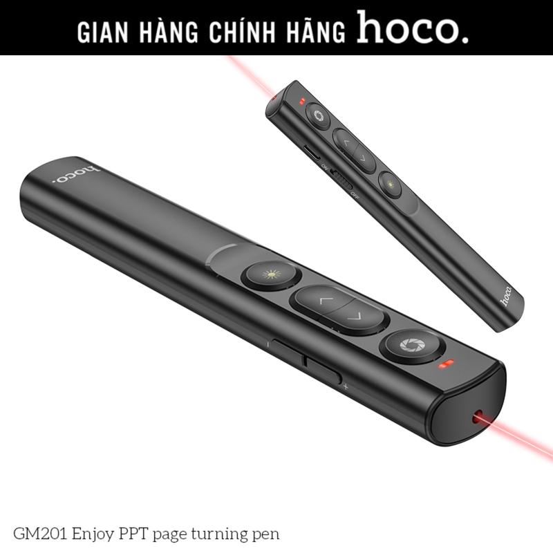Bút trình chiếu Slide Powerpoint bluetooth có đèn laze pin sạc Hoco GM201 - Điều khiển từ xa 100m loại pin lithium tích hợp đèn đỏ