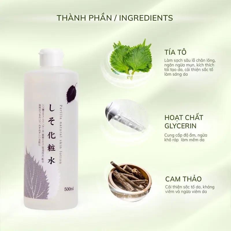 Toner Dokudami Skin Lotion Chiết Xuất Diếp Cá & Tía Tô Giúp Cân Bằng, Làm Dịu Da 500ml 2