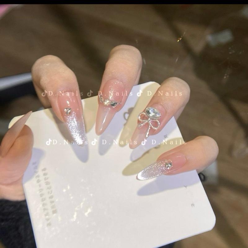  D.Nails - Nailbox thạch hồng đá nơ nhũ mắt mèo 