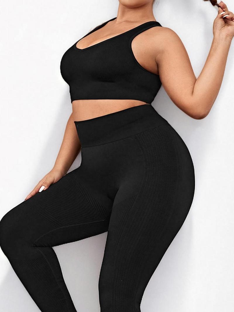Product Introduction of 【Plus Size】 Solid Color Sports Bra, Breathable Comfortable Wireless Sports Bra, Women's Plus Size Sport & Outdoor Clothing for Indoor Outdoor Wear 5