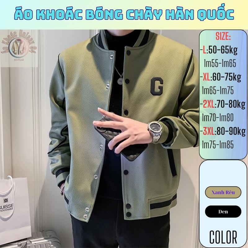 Áo khoác bóng chày Phong Cách Hàn Quốc Nữ Dài Tay Menswear nam Jacket