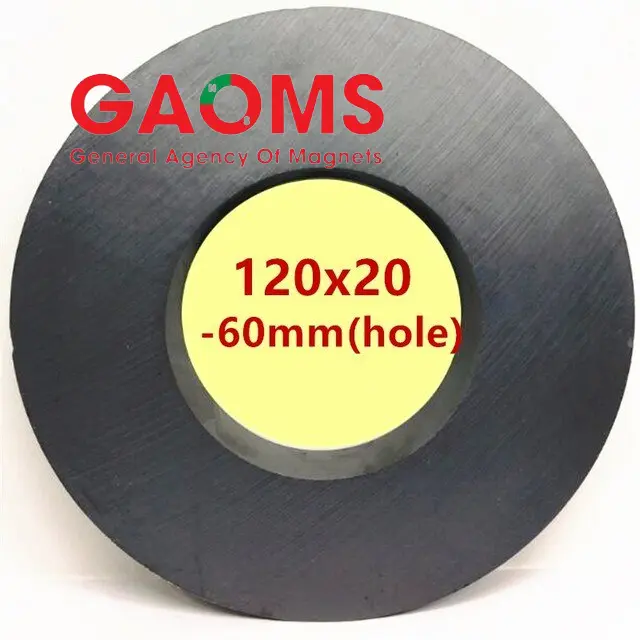 Nam châm ferrite màu đen 120x20 lỗ 60mm 2