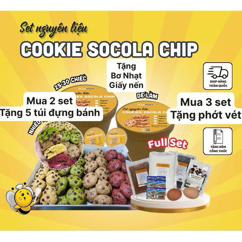 Set nguyên liệu bánh Cookie Socola chip khoảng 30 chiếc (Tặng Bơ Nhạt, Giấy Nến, Túi Đựng Bánh)