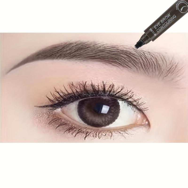 Bút Kẻ Lông Mày 4 Điểm Không Thấm Nước Lâu Trôi, 1 Chiếc, Dụng Cụ Tạo Hình Xăm Trang Điểm Mắt, 5 Lựa Chọn Màu Sắc, Để Rõ Ràng Lông Mày Tự Nhiên, Dễ Sử Dụng, Màu Xám Và Nâu, Chống Nhòe, Chống Mồ Hôi, Mỹ Phẩm 8
