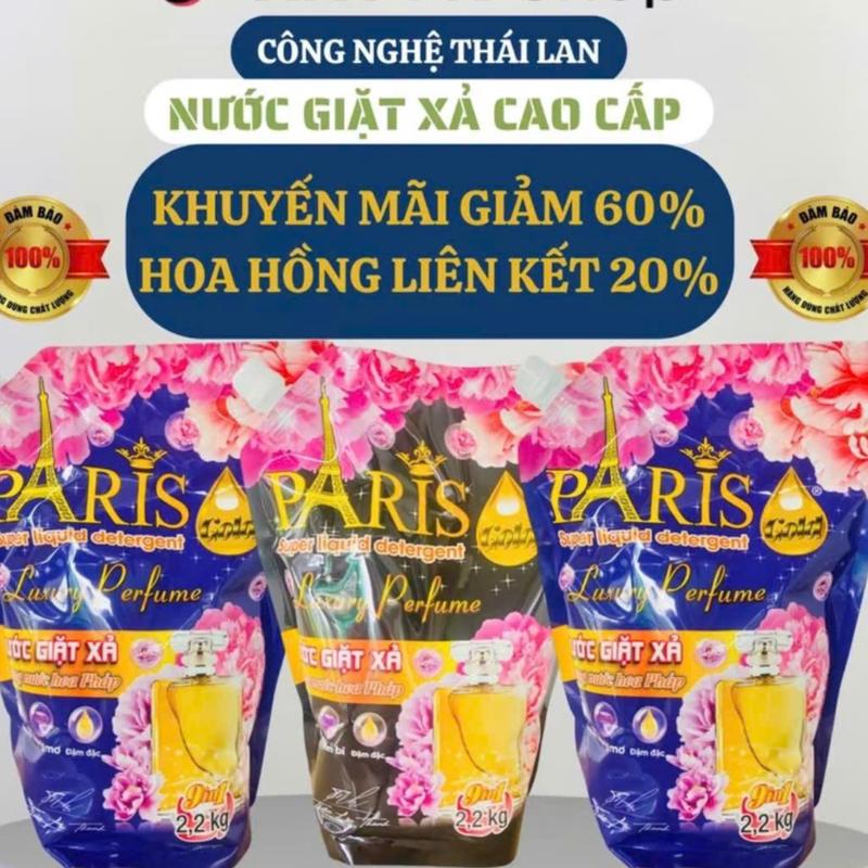   KTTLK   Combo 3 Túi   - Nước giặt xả Paris hương nước hoa pháp - Túi 2.2kg. Tiết kiệm thơm thơm dai Làm sạch 