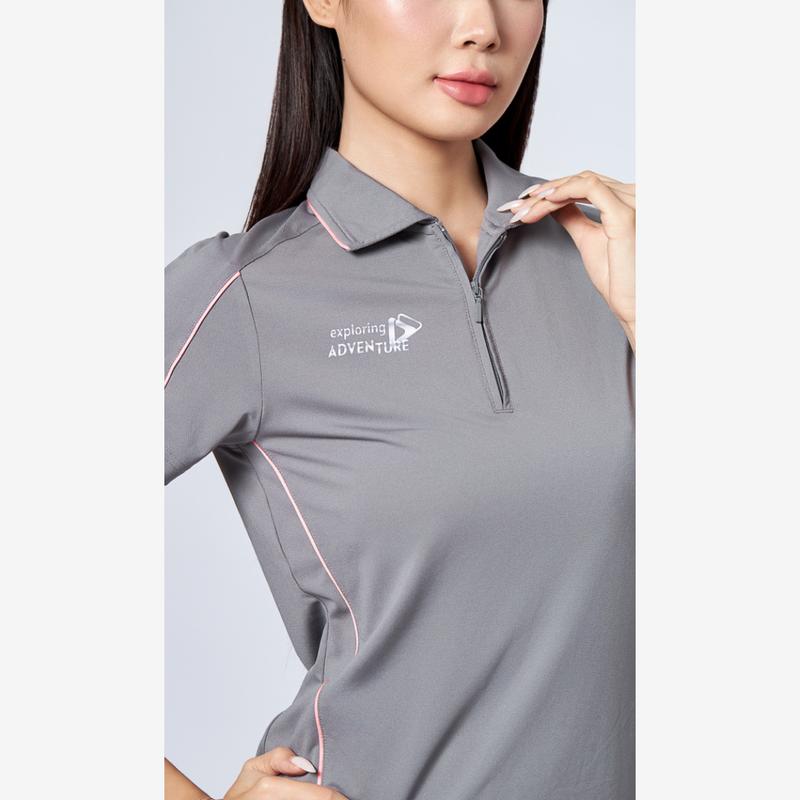 DELTA Áo Polo Thể Thao Nữ Pickleball Tennis Cầu lông Cổ Khóa Kéo Vải Co Giãn Thoáng Khí PO056W1 3