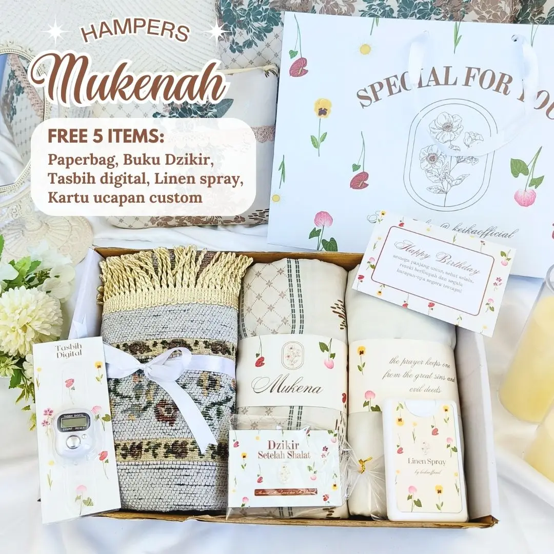Hampers Mukenah Al Quran | Kado mukena dewasa hampers alquran cewek wanita wedding birthday ultah pacar hampers lebaran idul fitri ied hampers sajadah travel tasbih seserahan seperangkat alat sholat paket mukena kado ibu hampers kado cewek