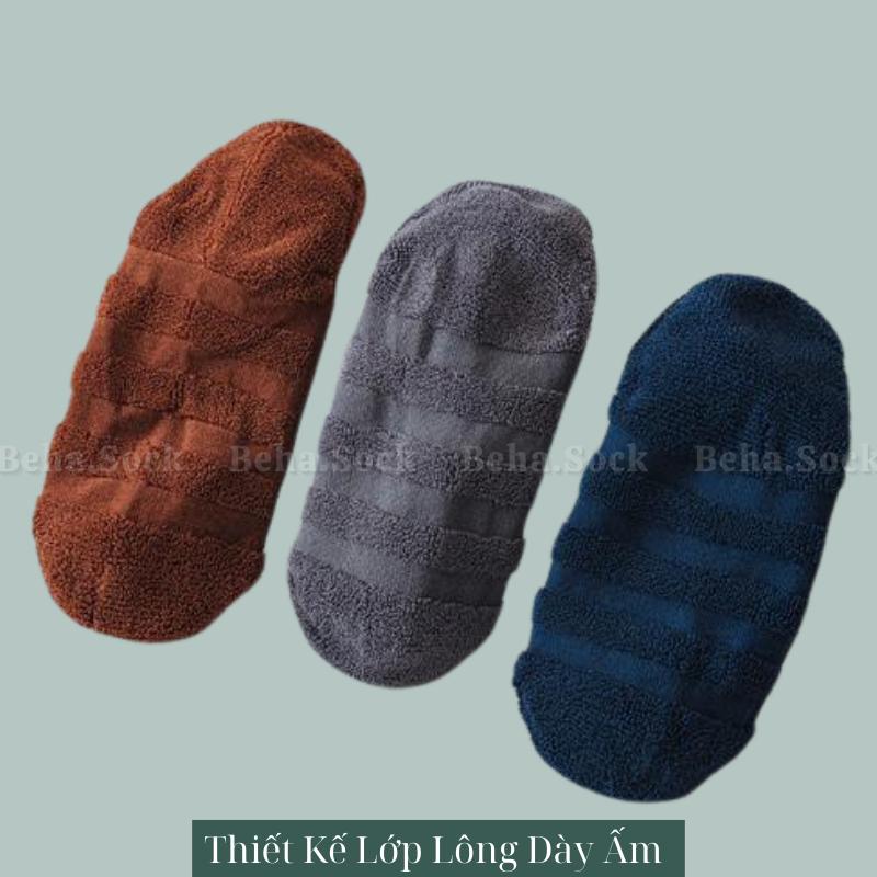 Set 10 Đôi Tất Vớ Lười Nam Thiết Kế Lớp Lông Dày Dặn 4