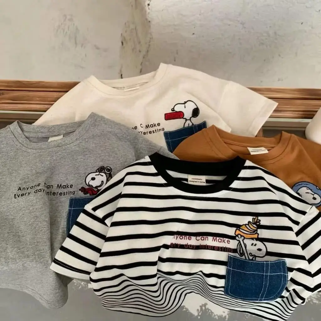 BABY PANG เสื้อยืดลูกชาย Snoopy 0603