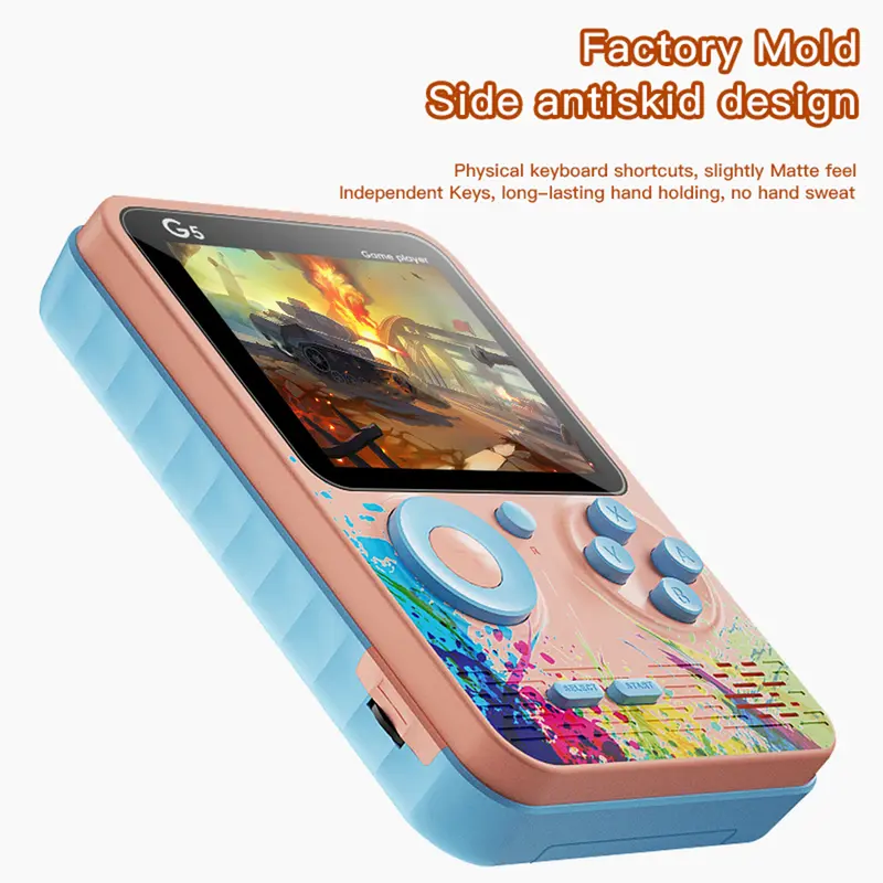Game Boy Game Bot Gameboy Console Portable Game Player Built-in Clasic 500 Games Connect to TV or Gamepad 1000mAh 1 Player or 2 Player/ Gamepad 2 Pemain Dapat Stick G5 Hadiah Sempurna Terbaik/ Gameboy Retro Terbaik Dapat Stick Bisa Untuk 2 Orang 6