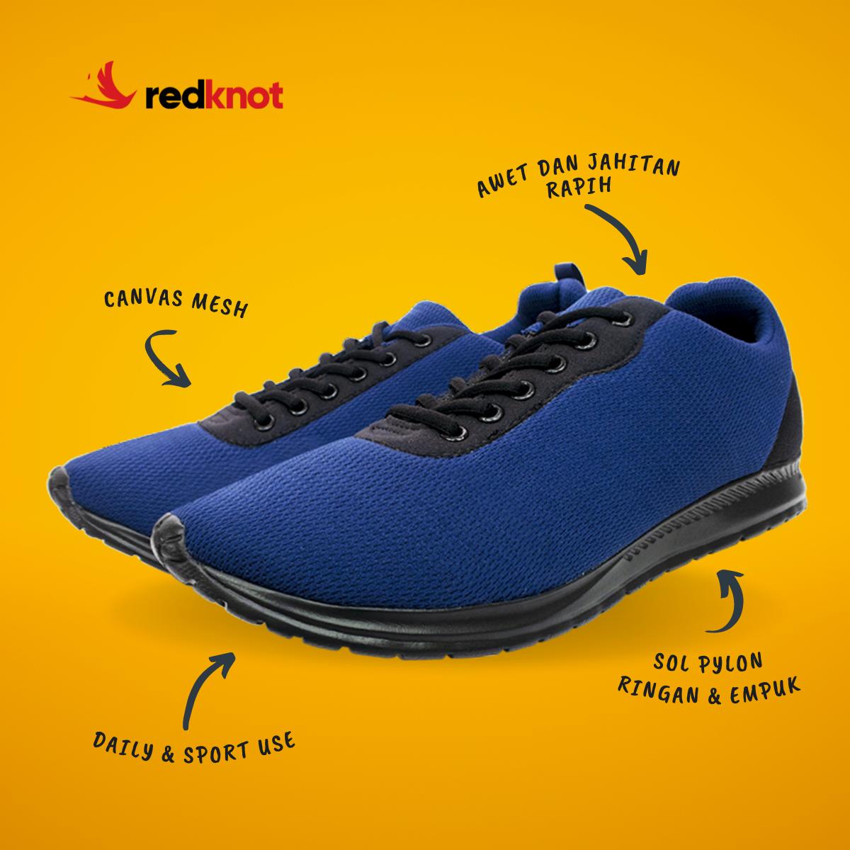 Redknot Expansion Hitam Sol Hitam - Sepatu Sneakers Pria Ringan