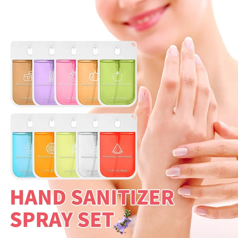 Portable Travel Size Hand Sanitizer Spray, 10 Counts/set Mist Spray Hand Sanitizer, Refresh Hand Wash Spray for Women & Girls, Travel Essentials 2