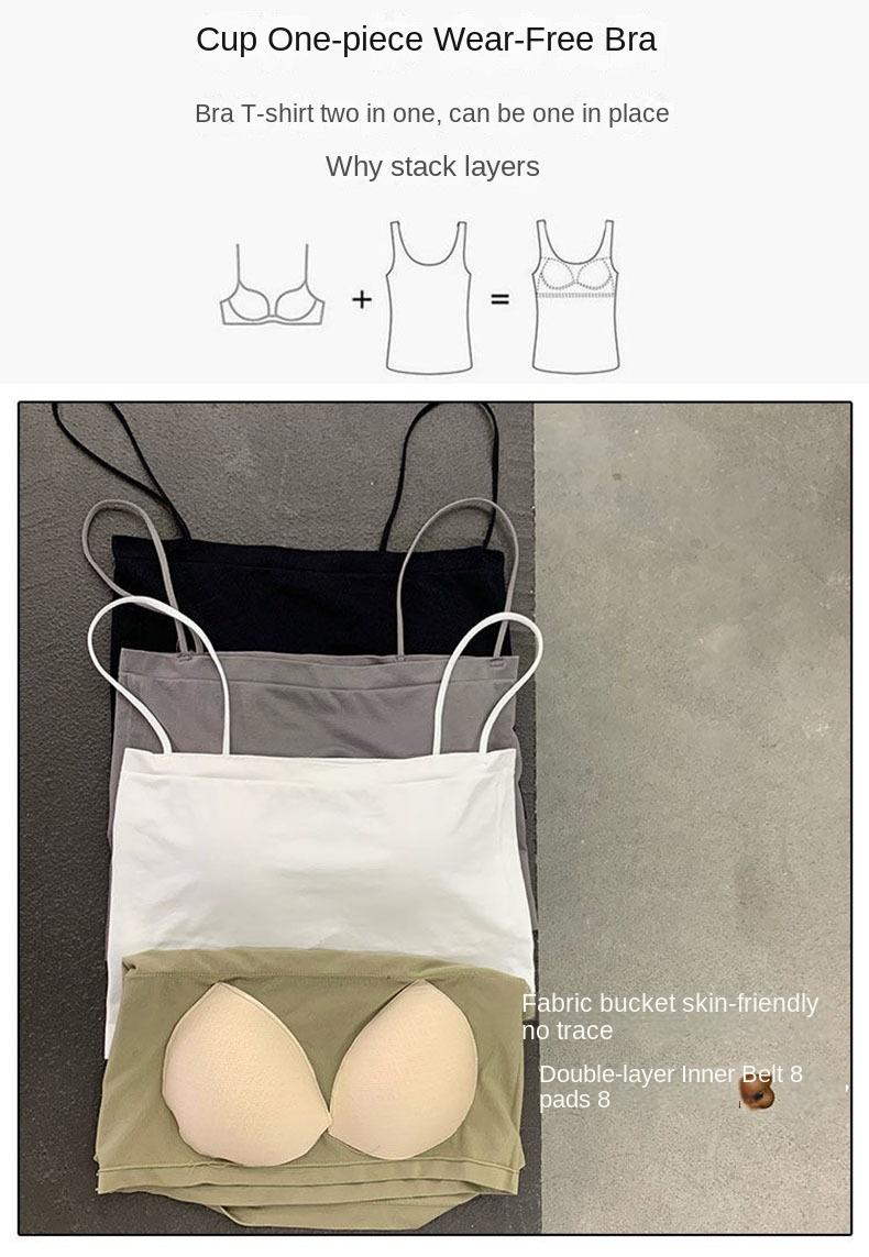 Product Introduction of Áo Vest Hai Dây Có Đệm, Phong Cách Hàn Quốc, Dành Cho Nữ, Có Thể Mặc Bên Trong Hoặc Mặc Ngoài Trời, Áo Ngực Định Hình Lưng Mùa Hè, Đồ Lót Một Mảnh, Mỏng Mm, Thích Hợp Mặc Ngoài Trời, Áo Ống Top Women 4