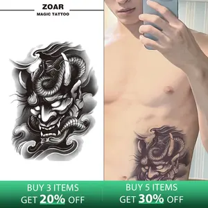 Zoartattoo M-214 stiker tato sementara  【Gambaran besar Prajna】Tahan lama Tattoo menempel dekorasi seni untuk pria dan wanita