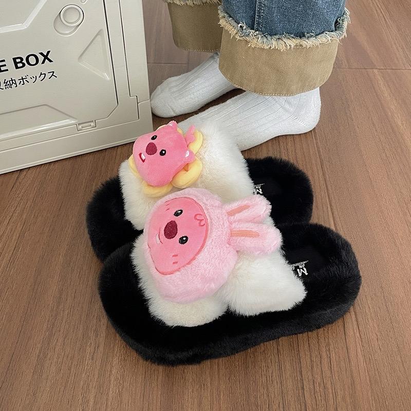 DÉP LÔNG 2QUAI NGANG LOOPY MIX THỎ DỄ THƯƠNG CỰC KÌ XINH LÔNG MỀM MỊN ĐẾ DÀY dép lông loopy