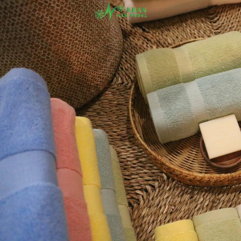 Combo 4 Khăn 28x50, 35x80, 60x120 - 2 Mặt, 1 Gội, 1 Tắm Cao Cấp - Chất Liệu Sợi Cotton Mềm Mịn - Đa Dạng Màu Sắc  - Khăn Nam Phong 9
