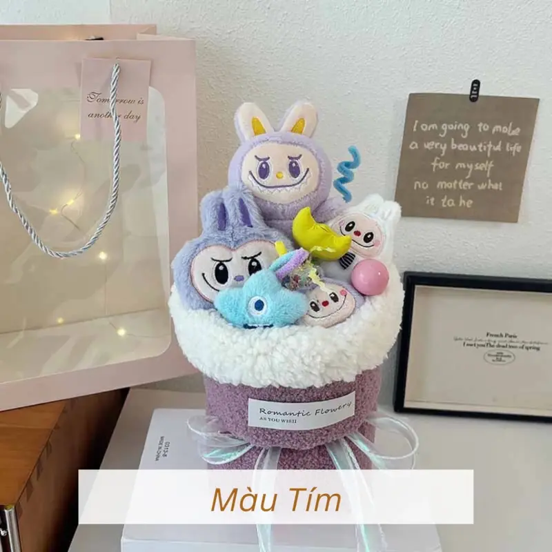 Bó Hoa Gấu Bông Labubu Độc Đáo - Quà Tặng Sinh Nhật, 20/10, Thú Bông Đồ Chơi Toy - Thú Nhồi Bông Led 3