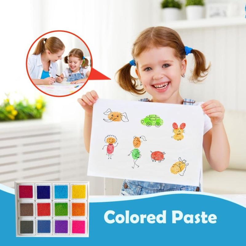 Bộ Dụng Cụ Vẽ Tranh Bằng Ngón Tay Vui Nhộn Nhiều Màu Sắc Cho Bé Từ 1 Đến 3 Tuổi Gồm Hộp Màu An Toàn Có Thể Rửa Sạch Và Bộ Tranh Vẽ Kích Thích Sự Phát Triển Cho Bé Đồ Chơi Toy 3