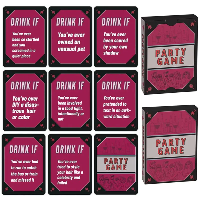Party Game Card, 1 Box Drinking Props Game Card, Multi-person Party Team Building Toys, Perfect Game Night for Family and Friend 2