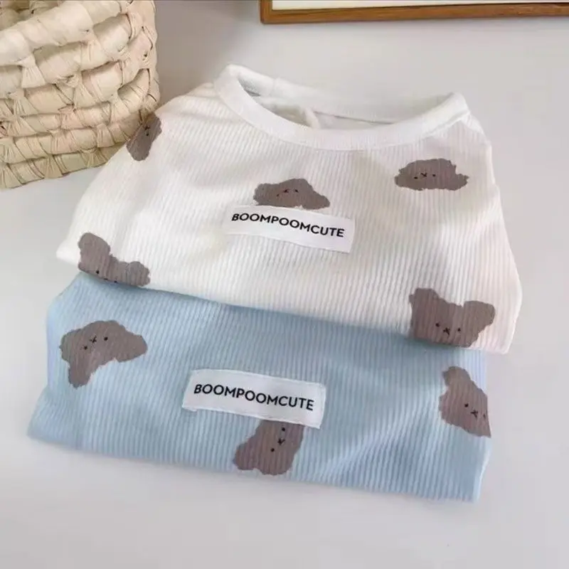 2025 Dog Clothes Summer Thin Anti-Lint Pet Blue Cat Silver Gradual Layer Bichon Teddy Camisole Internet Celebrity Cat