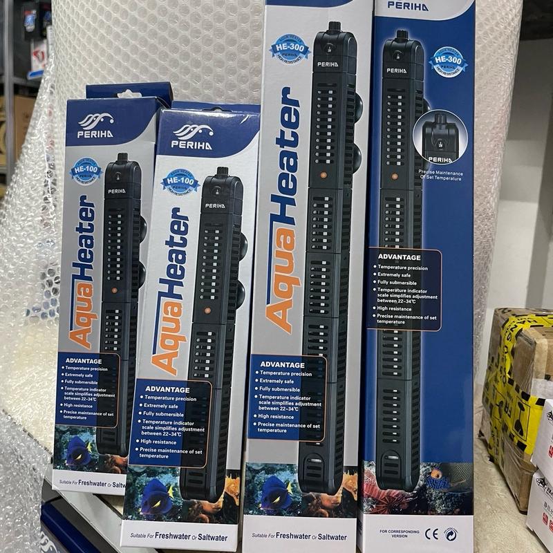 Sưởi Periha Cho Hồ Cá HE-100 100w, HE-200 200w, HE-300 300w, HE-500 500w dùng canh chỉnh nhiệt độ cho hồ cá cảnh