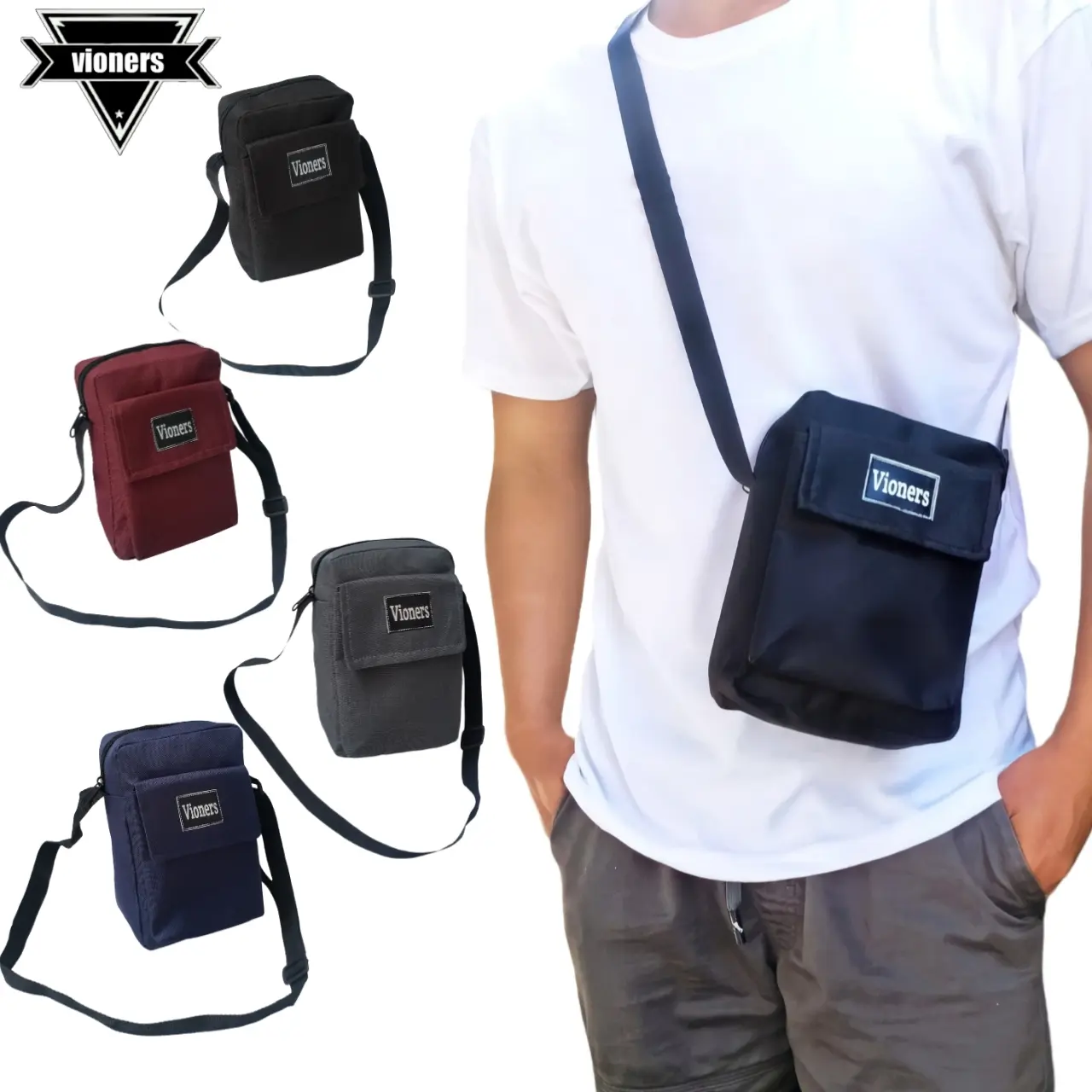 TAS SELEMPANG VIONERS COWOK KEREN DISTRO TERBARU BAHU SLEMPANG PRIA KEKINIAN TRENDY MURAH Kanvas Slingbag Cowo Canvas
