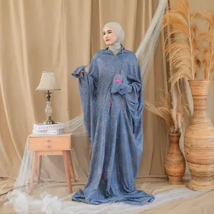 Mukena Traveling Terusan Motif Bunga Mini Pouch Terkecil 2in1 Jumbo Dewasa Parasut Premium Korea Free Sajadah + Tasbih | Mukenah Travel Nelula