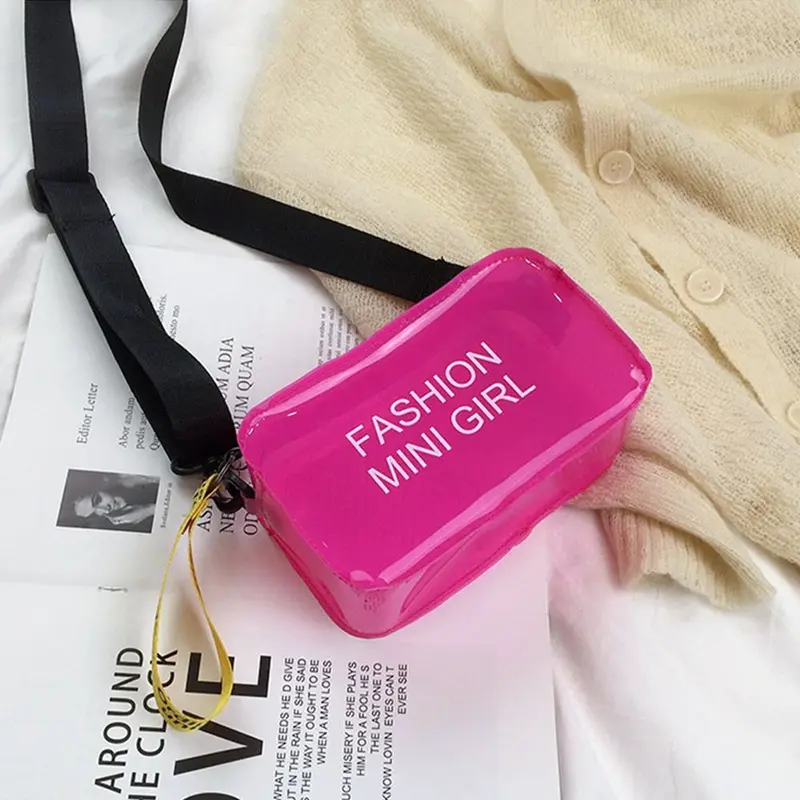 Túi Tote Nhỏ, Thời Trang, Màu Pastel Laser, Chất Liệu PVC, Túi Messenger Đeo Vai Thạch, Túi Đeo Chéo 5
