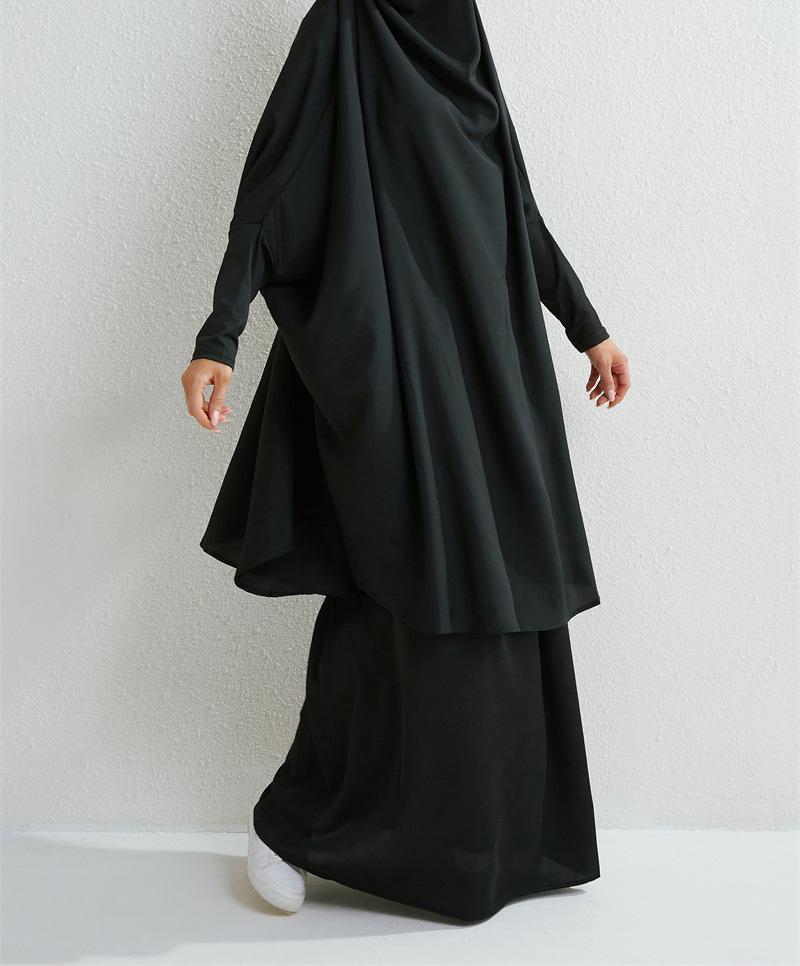 Product Introduction of Two-Piece High-Quality Large Size Clothing, Women's Clothing, Clothing Apparel, Solid Color Long Sleeve Skirt Long Robe 5