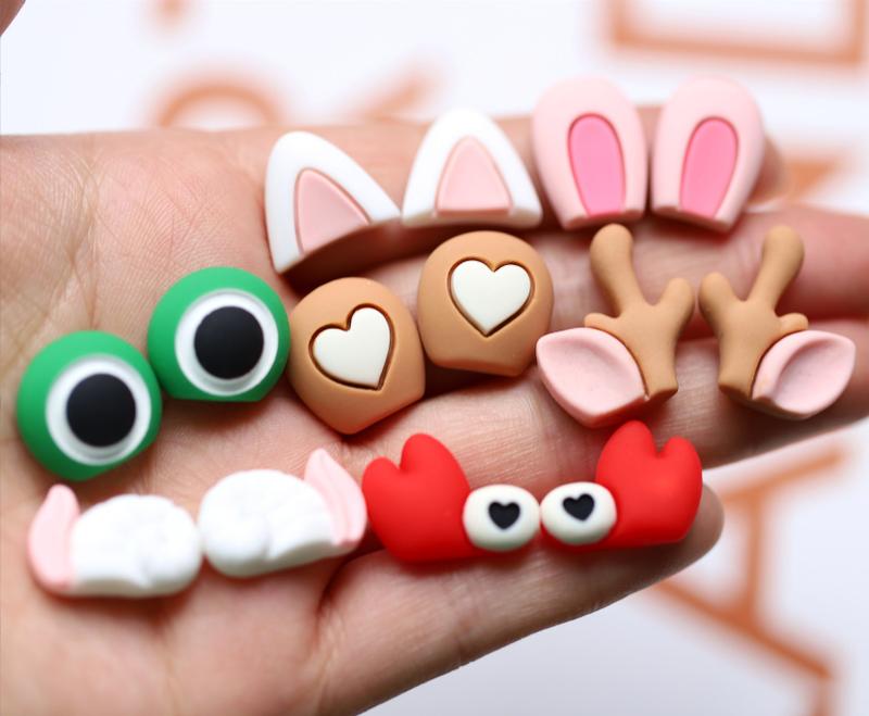 Product Introduction of Charm tai thỏ, sừng hươu, càng cua, tai gấu, mắt ếch trang trí điện thoại, vỏ ốp, kẹp tóc, DIY 1