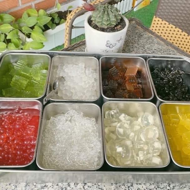 Khay đựng Toping Trà Sữa Gia Vị 4 Ngăn 304 Inox An Toàn Thực Phẩm