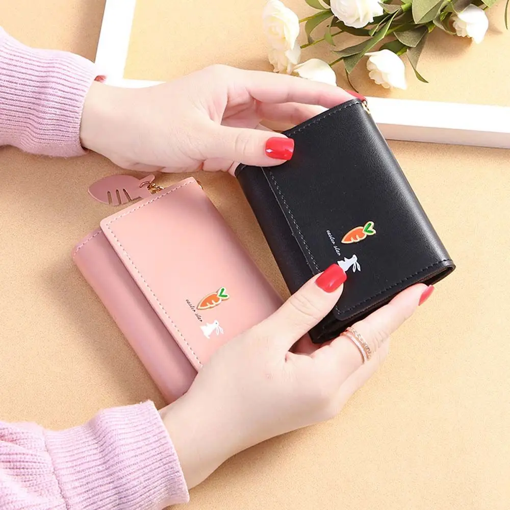 For Girls Elegant Handbag Tassel Multifunctional Rabbit Carrot Card Holders Korean Money Bag Women Wallets Small Coin Purse