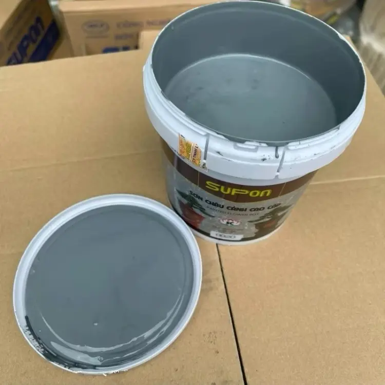 [Lon 1kg] Sơn Chậu Cảnh Cao Cấp Màu Ghi Xám 0020 Bóng ,Hệ Nước ,Kháng Kiềm ,Chống Nấm Mốc