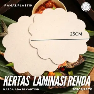 Kertas laminasi renda kertas tatakan piring uk 25x25cm isi 50pcs