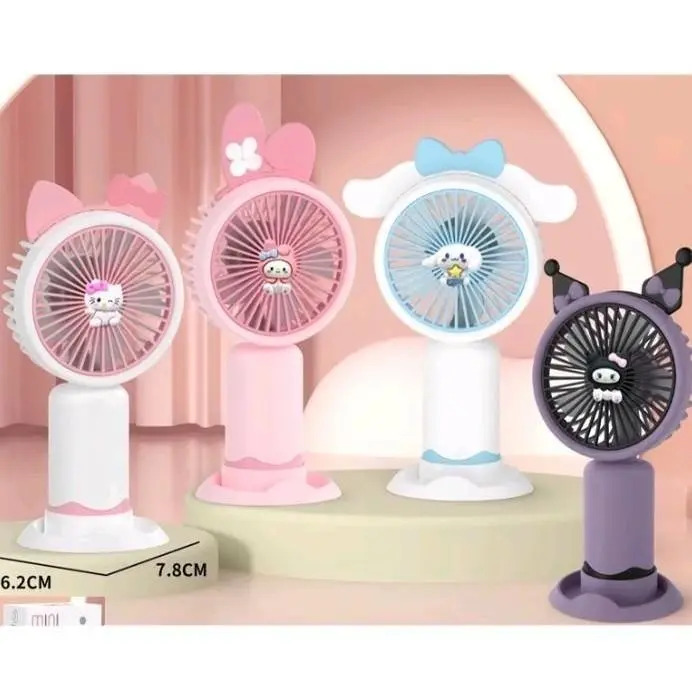Kipas Angin Portabel USB Karakter Sanrio Kuromi Cinnomonrol / Kipas Angin Genggam Berkarakter 0