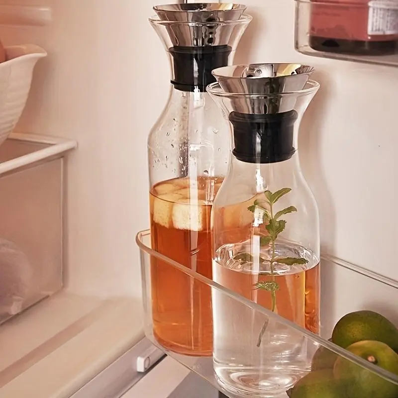 Glass Water Bottle, 1 Count Large Capacity Glass Water Bottle with Stainless Steel Lid, Drinking Supplies for Home Office Dining Room Dormitory