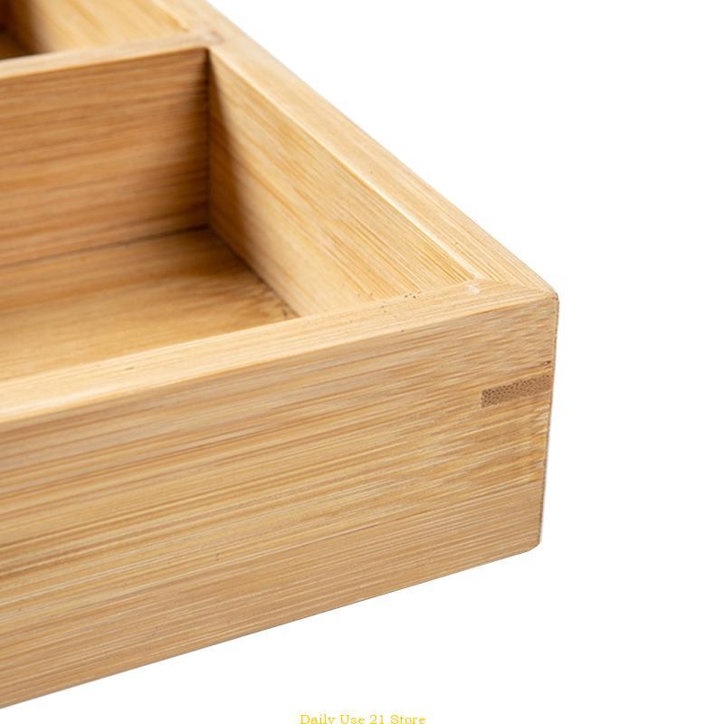 Product Introduction of Rustic Wooden Divided Plates Storage Boxes Dried Fruit Container 4/6/9 Grids Nut Candy Bamboo Tray 3