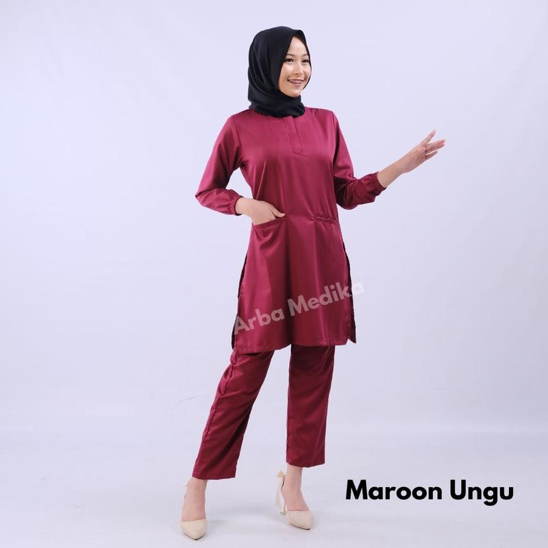 Product Introduction of Baju OKA OK Tunik celana lengan panjang karet Dokter Bidan Perawat Wanita adem lembut 2