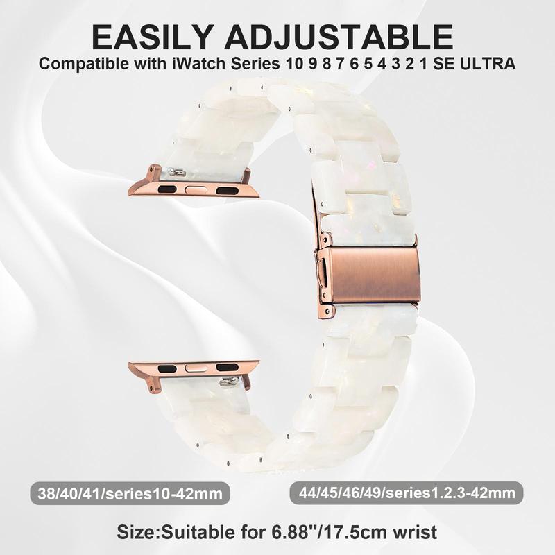 Product Introduction of Fashion Resin Watch Band, Lightweight Watch Band for Women, Wearable Accessories Compatible with Apple Watch Series 6/5/4/3/2/1/SE 1