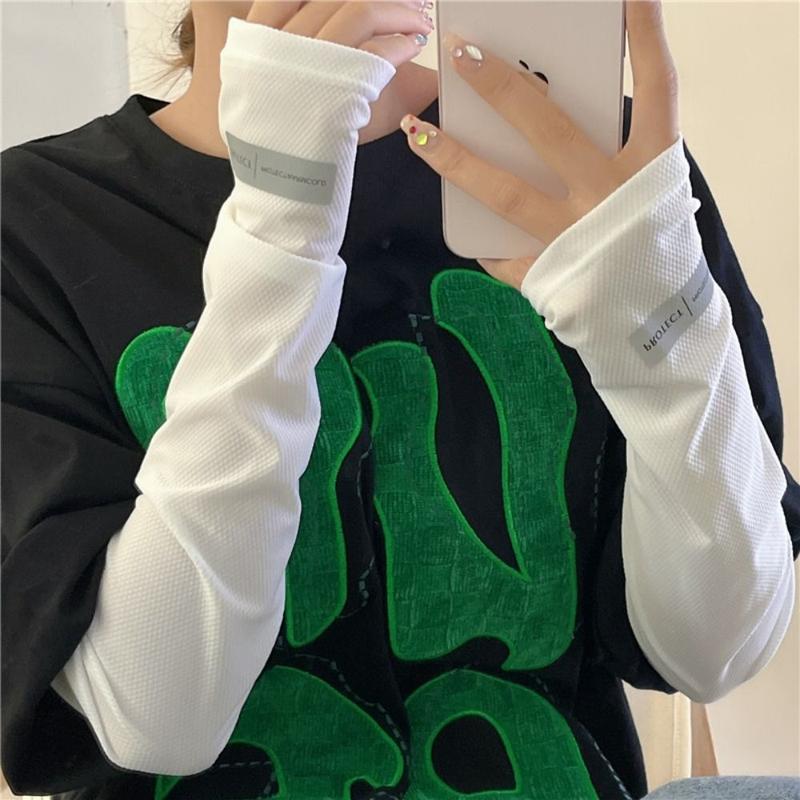 Product Introduction of Tay Áo Băng Lụa Lạnh Mặt Cái Chống Nắng, Unisex, Mới, Thoáng Khí, Mặt Nạ Chống Nắng, Chống Gió, Găng Cánh Tay Mỏng, Thích Hợp Cho Mùa Hè 11