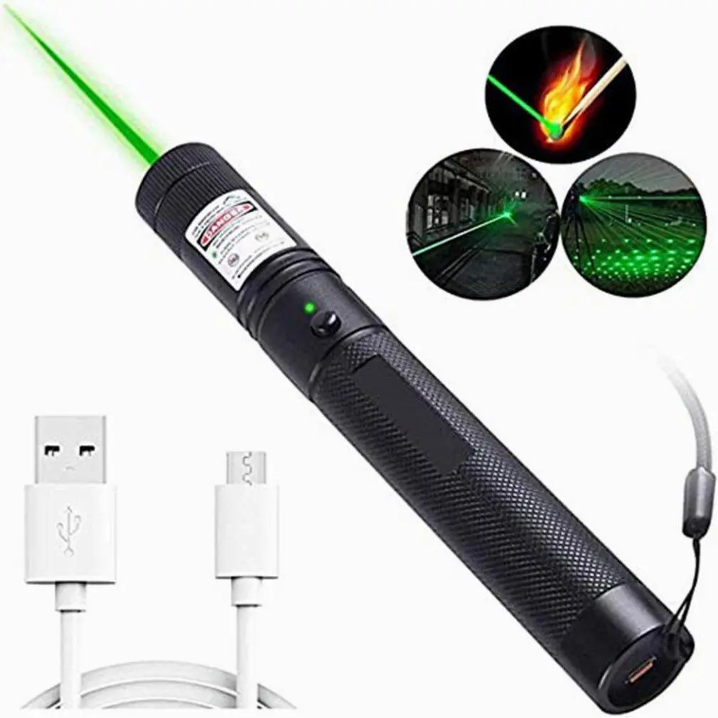 USB Rechargeable GREEN/RED LASER Pointers High Power Laser  Powerful Lighting Tools