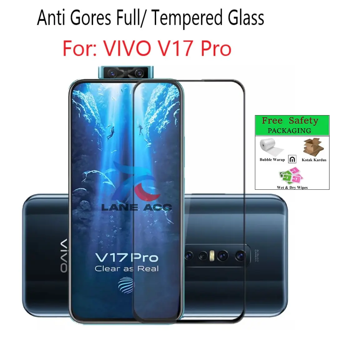 ANTI GORES FULL  UNTUK HP  VIVO  V17 PRO - TEMPERED GLASS. SCREEN PELINDUNG LAYAR ANTI GORES KACA SCREEN PROTECTOR