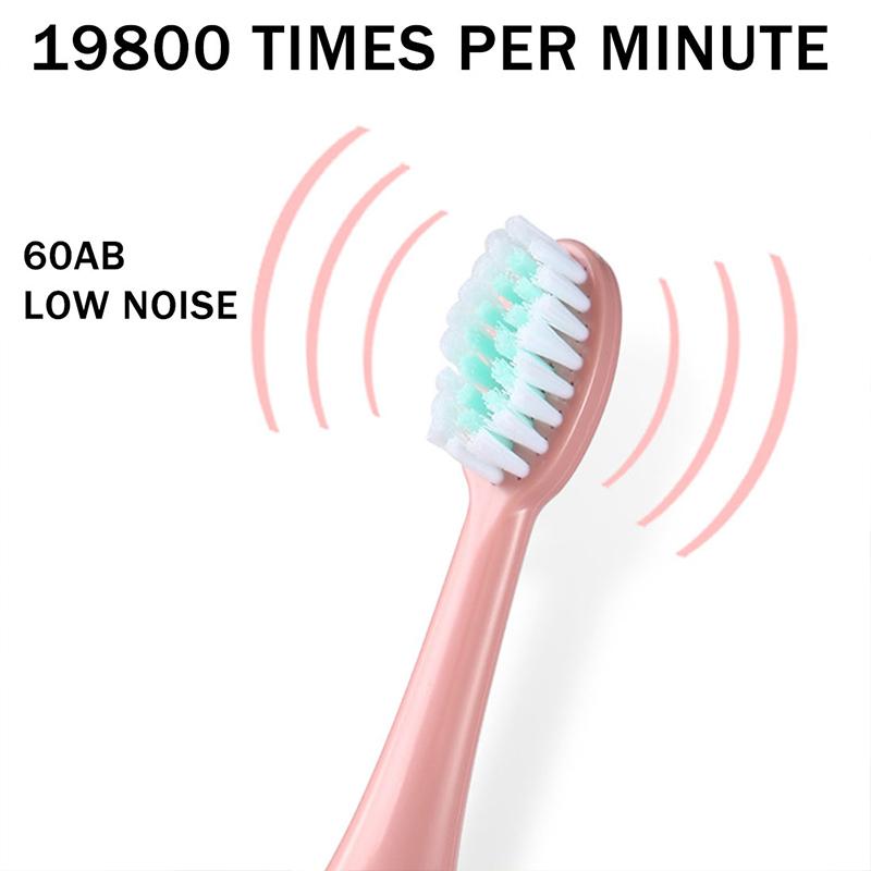 Product Introduction of Children's Electric Toothbrush With Replacement Heads Colorful Cartoon Ultrasonic Rechargeable Soft Hair Sonic Cleaning Brush adult  toothbrush portable  toothbrush 9