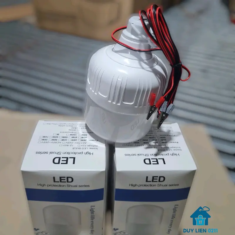 Bóng Điện Kẹp Bình Ắc Quy 12V 20W, Bóng LED Tịnh Kiệm Điện Siêu Sáng, 0