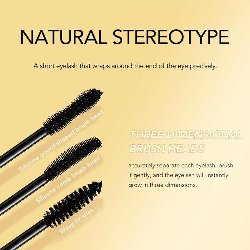 Mascara Không Thấm Nước, SHEDOES, Xoăn Dài, Lâu Trôi, Dễ Mang Theo, Với Ba Đầu Cọ 1