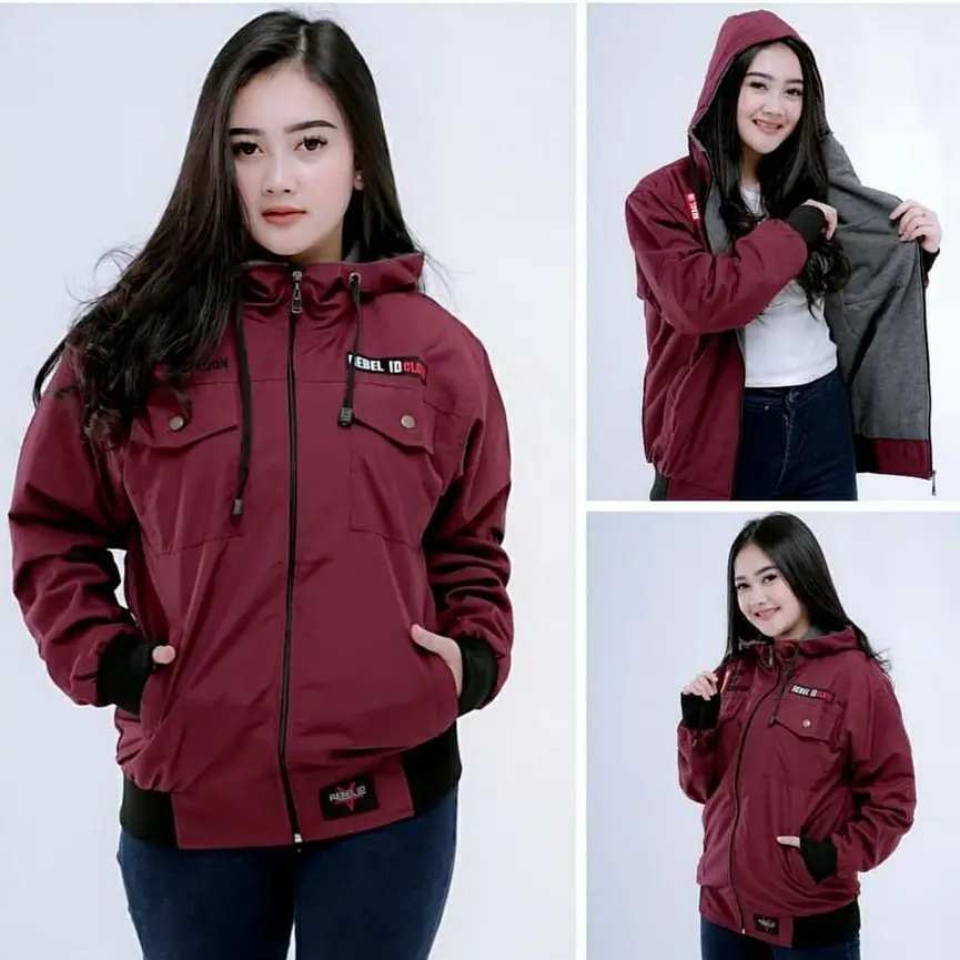 JAKET MOTOR WANITA PARASUT WATERPROOF ANTI ANGIN JAKET BOMBER TERBARU Distro Nyaman Panjang Fleece
